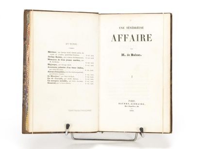 null BALZAC (Honoré de ) : Une ténébreuse affaire. Paris, Baudry, 1844. 
13 par 21,5...