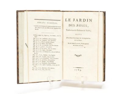 null (SAADI) Gaudin (Jacques) : Essai historique sur la législation de la Perse,...
