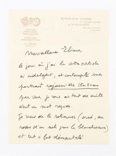 null (AUTOGRAPHES) CARTON (Pauline) actrice française 1884-1974

Lettre autographe...