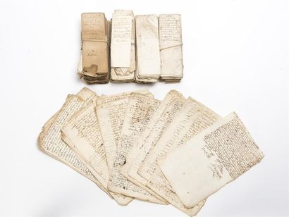 null (BOURGOGNE) (Manuscrits) Ensemble de documents manuscrits anciens du 17ème siècle....
