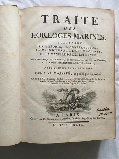 null BERTHOUD, Ferdinand : Traité des horloges marines, contenant la théorie, la...