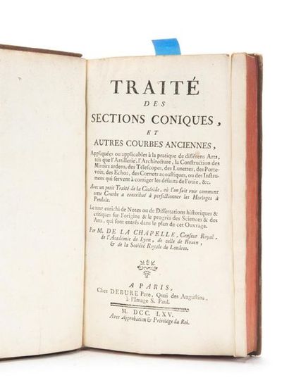 null DE LA CHAPELLE ( Jean-Baptiste). TRAITE DES SECTIONS CONIQUES ET AUTRES COURBES...