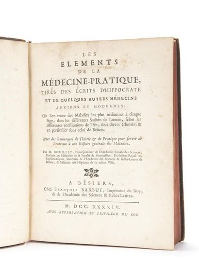 null BOUILLET (Jean) : Les Éléments de la médecine pratique tirés des écrits d'Hippocrate...