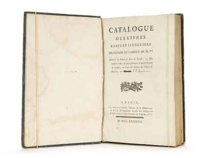 null [CATALOGUES DE VENTES PUBLIQUES XVIIIe SIECLE] Ensemble de 8 catalogues reliés...
