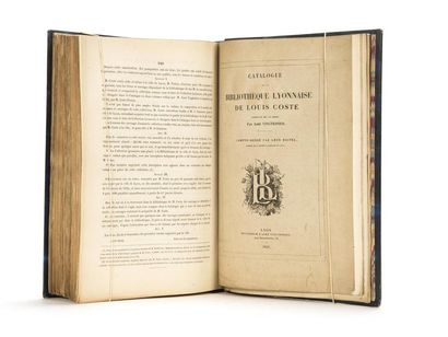 null VINGTRINIER (Aimé). Catalogue de la Bibliothèque Lyonnaise de M. COSTE. Louis...