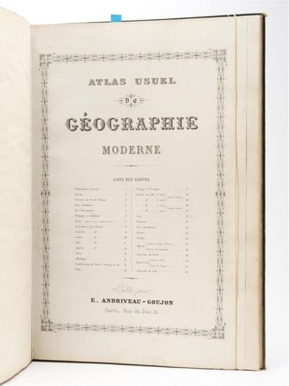 null [Atlas] ANDRIVEAU-GOUJON (E) : Atlas usuel de géographie moderne. Paris, Andriveau-Goujon,...