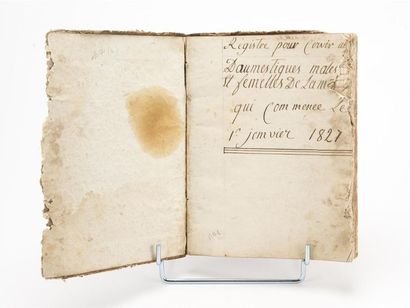 null (DOCUMENTS) 4 registres manuscrits 18/19ème siècles. 

Cahier de comptes de...
