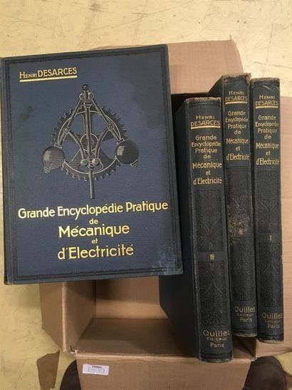 null Desarges : Grande encyclopédie mécanique et d'électricité (4 volumes) avec planches....