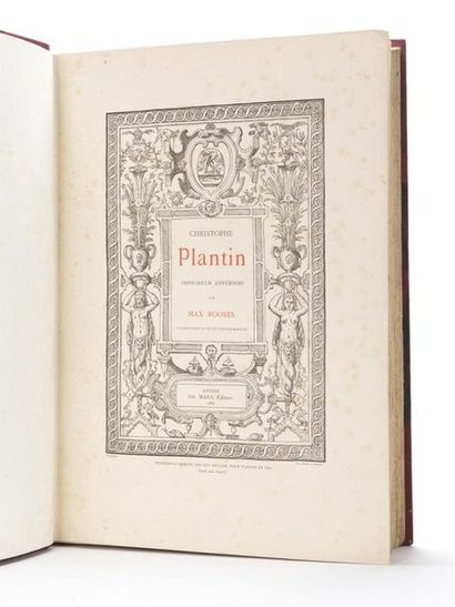 null (PLANTIN) ROOSES (Max) Christophe Plantin, imprimeur anversois. Anvers, Maes,...