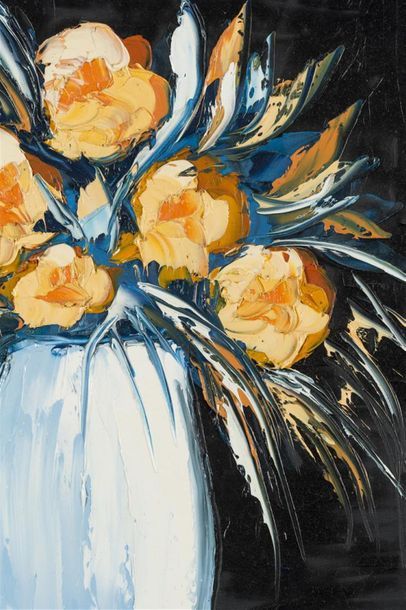 null ALLEDERS
Bouquet de fleurs 
Huile sur toile
46 x 55 cm