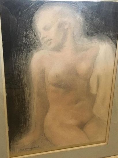 null Jean MARQUERIE
Portrait de femme
Pastel sur papier
31 x 22 cm