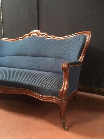 null Canapé tissu bleu style Louis Philippe
L : 180 cm