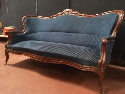 null Canapé tissu bleu style Louis Philippe
L : 180 cm