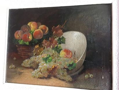 null LARTIGAU
Nature morte aux fruits
Huile sur toile
50 x 66 cm
(manques et res...