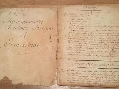 null [MANUSCRIT], Livre de recettes de Charlotte Breguet
Frankental [actuelle Allemagne],...