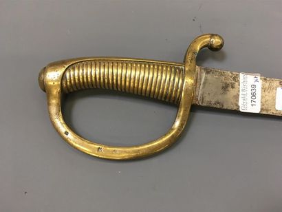 null Sabre briquet lame gravée : manufacture d'armes de Kligenthal, daté 1813