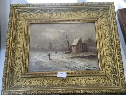 null SENEZZA 
paysage sous la neige
huile sur toile, signée en bas à droite
 22 x...