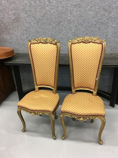 null Paire de chaises en bois doré