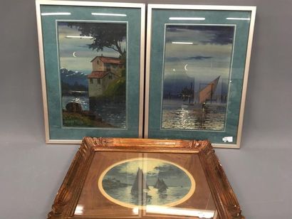 null Paire d'aquarelles : vue de Venise et lac de montagne
39 x 24 cm
Joint Marine...