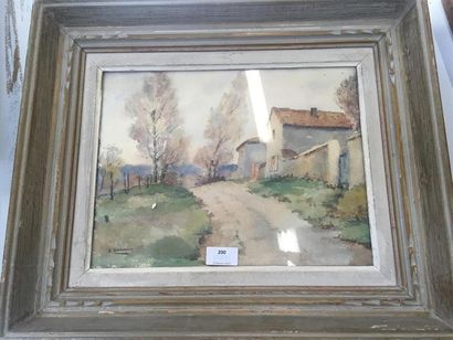 null E. GIRAUDON
Vue de village
Aquarelle, signée en bas à gauche
27 x 33.5 cm