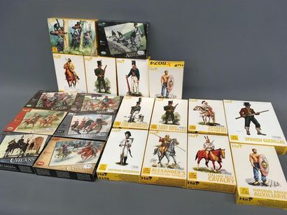 null Lot de 20 maquettes de soldats et cavaliers