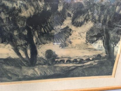 null Lithographie, Paysage à l'aqueduc
Pierre COMBER-DESCOMBES
35 x 53 cm