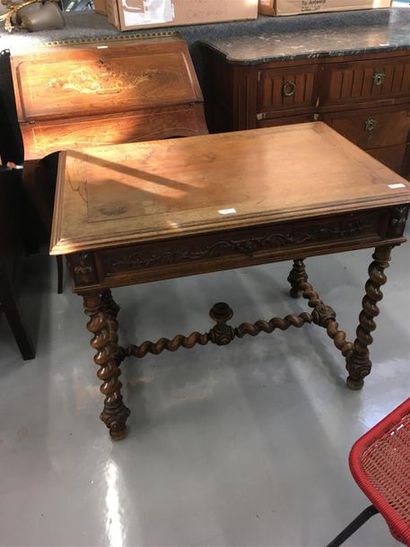 null Table à écrire en bois naturel de style Louis XIII