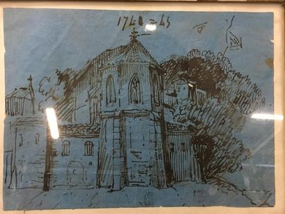 null Chevet d'une église
Encre sur papier 
cachet de collection 
15 x 20 cm
