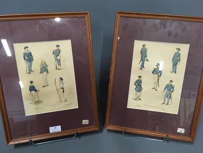 null Deux gravures aquarellées sur papier
Les uniformes de la marine
40 x 32 cm