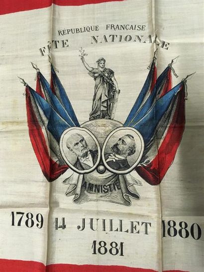 null Foulard en soie républicain 1881 fête nationale