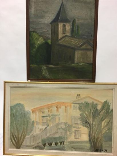 null Deux paysages 
Huile sur toile et huile sur carton (37 x 58 cm)