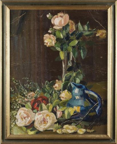 null M JOUHANIN
Bouquet de fleurs
Huile sur isorel, signée en bas à droite
42 x 54...