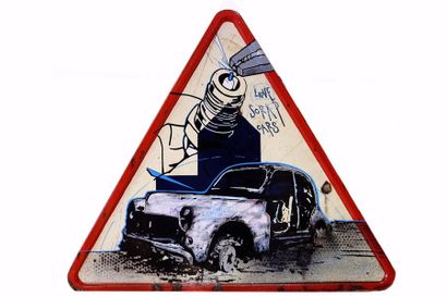null KGM SHEPA (1984)
Love scrap cars
Techniques mixtes sur panneau routier,
90x...