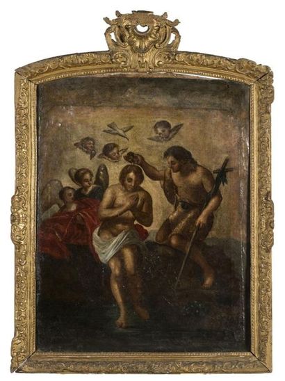 null 17ème siècle
Baptême du Christ
huile sur toile 
70 x 54 cm
réentoilage ancien,...