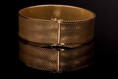 null Bracelet ruban en or jaune (750) 18K maille polonaise. 17 mm x 180 mm. Poids...