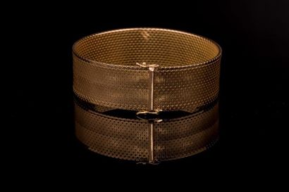 null Bracelet ruban en or jaune (750) 18K maille polonaise. 17 mm x 180 mm. Poids...