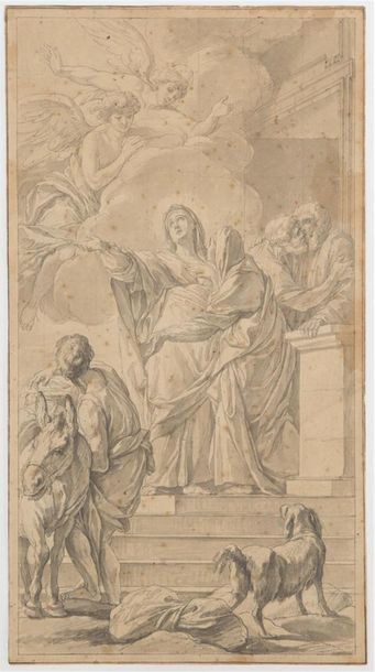 null Nicolas Bernard LEPICIE (Paris 1735 - 1784) 
La Visitation
Plume et encre noire,...