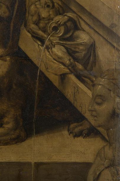 null Peintre des Pays-Bas actif en Italie, 1543
Suzanne et les vieillards 
Panneau...