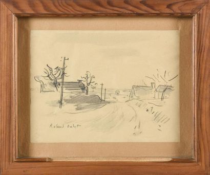 null Roland OUDOT (1897-1881)
Chemin en Ile de France
Dessin au crayon et lavis
Signé...