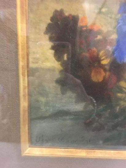 null Les iris
Pastel 
Signé en bas à gauche Pegat Bernard
39 x 31 cm