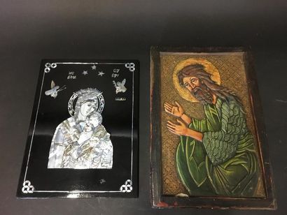 null 2 icones
Vierge à l'enfant : 39 x 29 cm
