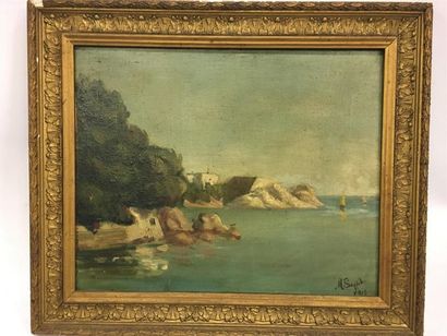 null SEPT
Vue de bord de mer
Huile sur toile
Signée en bas à droite
32 x 39 cm