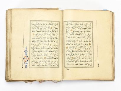 null CORAN MANUSCRIT arabe du 19ème siècle.

18 par 24,5 cm. Environ 750 pages manuscrites...