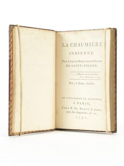 null SAINT-PIERRE (Bernardin de) : La Chaumière indienne. Paris, P. Fr. Didot le...