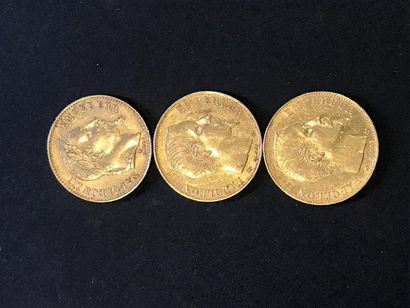 null 3 pièces de 20 francs or Napoléon III lauré