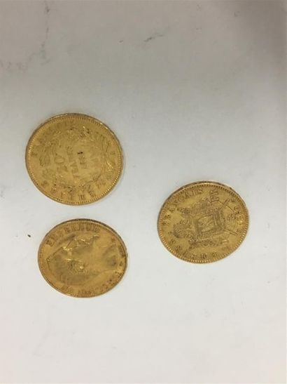 null 3 pièces de 20 francs or Napoléon III lauré