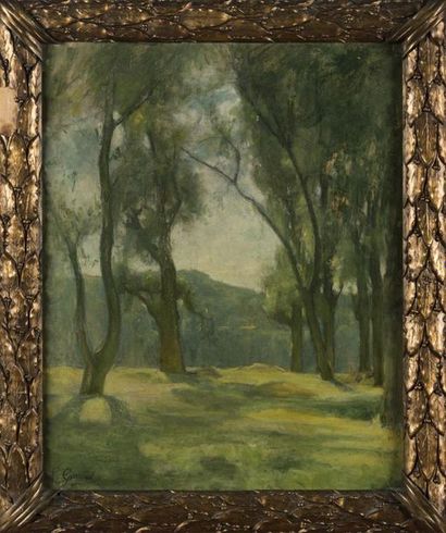 null Léon GARRAUD (1877 - 1961)
Paysage 
huile sur carton
Signée 
53 x 44 cm
