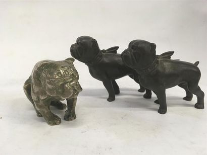null Lot de 3 bulldog dont un en bronze
H : 8 cm