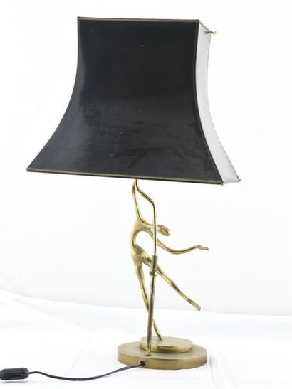null LOHE la danseuse, lampe en bronze 
H totale : 73 cm