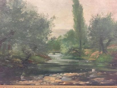 null Paysage au petit pont, huile sur toile
32 x 44 cm